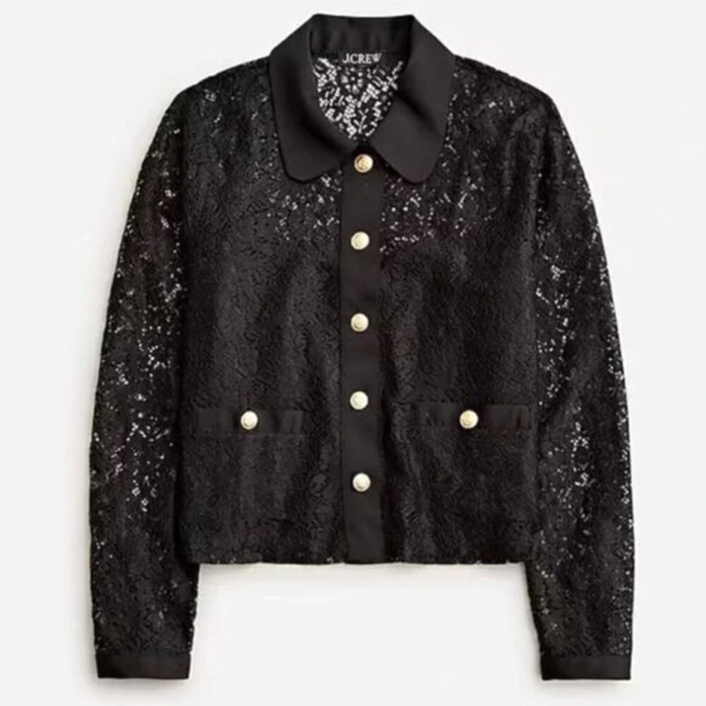 J. Crew Lady Shirt-Jacket in Lace Black